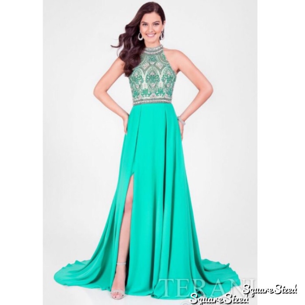 Terani Couture green gown